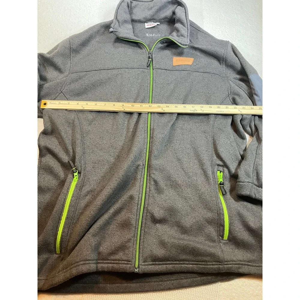 Claas Fleece Full Zip Sweater Mens 5XL Gray Mock Neck Jacket Sleeve Pocket